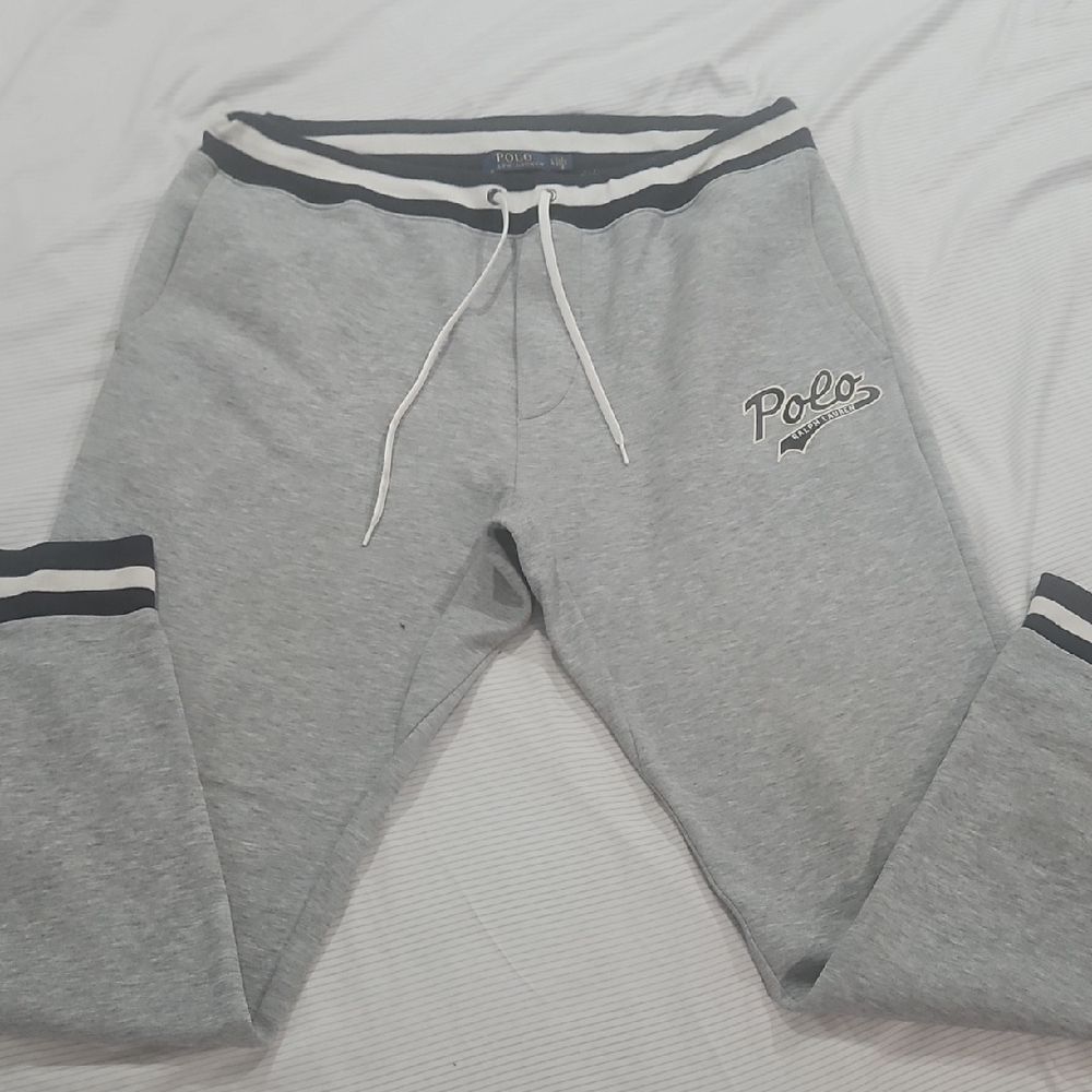 Polo Script Ralph Lauren Grey Drawstring Sweatpants